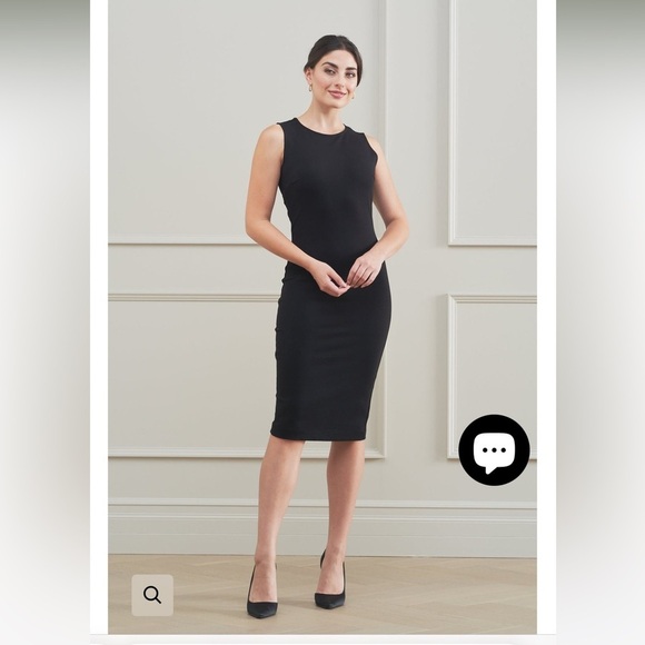 Designer FRANCO MIRABELLI CLASSIC LITTLE BLACK DRESS OFFICE EVENING SIZE 6 lined - Picture 1 of 11